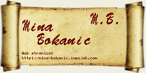 Mina Bokanić vizit kartica
